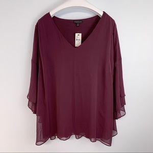 Lane Bryant Plum Purple Flowy Blouse  26/28 NWT